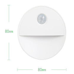 Acheter Universal Blanc 1 watt demi-lune forme chambre chevet LED corps humain détecteur de lumière