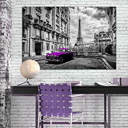 Paris Prix Tableau Imprimé Car in Paris Violet Wide 60 x 90 cm