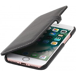 Etui iPhone 7 Book Type en cuir véritable noir nappa – StilGut 