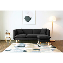 Concept Usine Canapé scandinave design gris 3 places + pouf ISKO