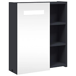 vidaXL Armoire de salle de bain à miroir avec LED gris 45x13x52 cm