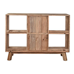 Pegane Commode, meuble de rangement en bois recyclé coloris marron clair - Longueur 120 x Profondeur 40 x hauteur 90 cm