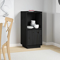 vidaXL Buffet noir 38x35x80 cm bois massif de pin