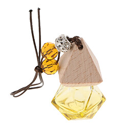 Vide bouteille de parfum en verre rechargeable suspendu pendentif voiture décor à la maison jaune