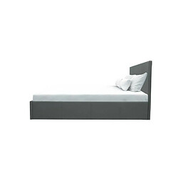 Acheter MARTIN Lit adulte 140 x 190 cm + coffre de rangement - Simili gris - Sommier inclus