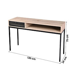 Urban Living Console design industriel Soho - L. 120 x H. 75 cm - Noir