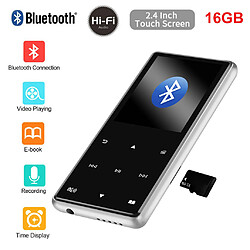 16GB 100H Bluetooth Hifi MP3 MP4 Player Walkman Lossless Recorder Pen Radio FM - argent