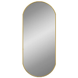 Avis Maison Chic Miroir mural | Miroir Décoration pour Maison Salle de Bain Doré 80x35 cm Ovale -GKD19078