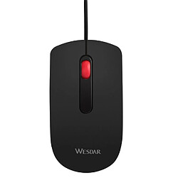 Riffi Wesdar X18 Ergonomique Soft Touch Bureau & Souris optique d'étude 3 boutons 1200dpi 1m câble noir