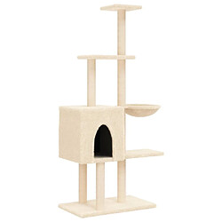 Arbre à chat avec griffoirs,niche pour chat en sisal Crème 145 cm -MN98111