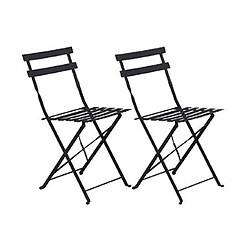 Acheter Mes Ensemble table + 2 chaises de jardin en métal gris - BACA