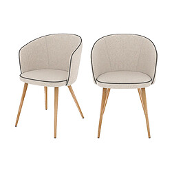 Rendez Vous Deco Chaise Chiara en tissu beige (lot de 2) 