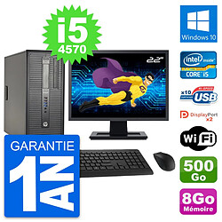 PC Tour HP 600 G1 Ecran 22" Intel i5-4570 RAM 8Go Disque 500Go Windows 10 Wifi · Occasion 