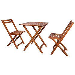 vidaXL Mobilier de bistro pliable 3 pcs Bois d'acacia solide 