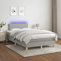 Sommier à lattes et matelas LED,Cadre à lattes de lit pour Adulte Gris clair 120x200 cm Tissu -MN91135