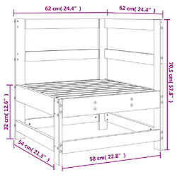 vidaXL Canapé d'angle de jardin blanc bois de pin massif pas cher