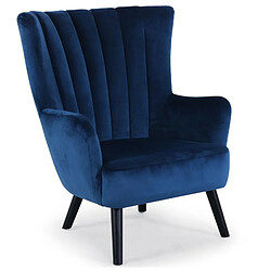 Paris Prix Fauteuil Scandinave Velours Velvet 94cm Bleu