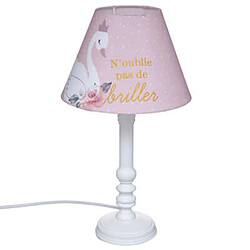 Atmosphera, Createur D'Interieur Lampe princesse avec pied en bois Rose/blanc - ATMOSPHERA