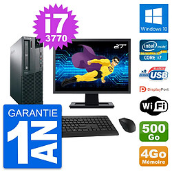 PC Lenovo M82 SFF Ecran 27" Intel i7-3770 RAM 4Go Disque 500Go Windows 10 Wifi · Occasion 