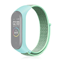 Wewoo Bracelet pour montre connectée de tissé en nylon avec Xiaomi Mi Band 3/4 Vert menthe 