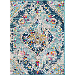 Surya ROMY - Tapis vintage multicolore, Bleu et Gris - 160x216cm