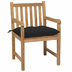 Avis Maison Chic Lot de 6 Chaises de jardin,Fauteuil d'extérieur avec coussins noir Bois de teck solide -MN90490