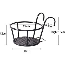 BESTA Lot de 3 paniers suspendus en fer pour pots de fleurs – Idéal pour terrasse, balcon, porche ou jardinières de clôture. Support arrière réglable en fer Art paniers suspendus porte-pot de fleur cintre clôture en métal rail clôture planteurs pas cher