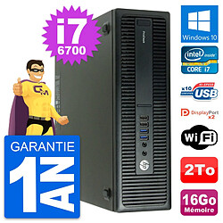 PC HP ProDesk 600 G2 SFF Intel Core i7-6700 RAM 16Go Disque 2To Windows 10 Wifi · Occasion 