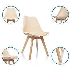 Siège visiteur / Chaise coque SCANDI Plastique beige Set dans un lot de 4 hjh OFFICE