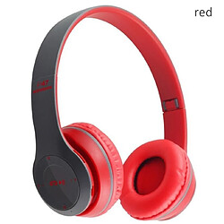 Universal Casque sans fil rouge casque bluetooth casque stéréo haute fidélité basse jeu casque casque microphone pour xiaomi cell film