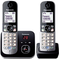 Téléphone sans fil duo dect avec répondeur noir/argent - kxtg6822 - PANASONIC