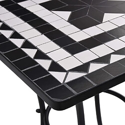 Avis vidaXL Table de bistro mosaïque Noir et blanc 60 cm Céramique