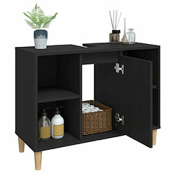 Acheter vidaXL Meuble d'évier noir 80x33x60 cm bois d'ingénierie