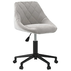 vidaXL Chaise pivotante de salle à manger Gris clair Velours