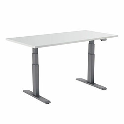 Kimex Bureau motorisé assis-debout 120x75cm Plateau blanc/Pied gris