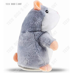 Tech Discount TD® Parler Hamster Plush Toy drôle Peluche Répète ce Que tu Dis Jouet électronique Parlant Cadeau de Bébé Enfants adorable (Gris cla