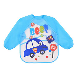 Enfants Dessin Peinture Tablier Blouse Artisanat Bébé Bavoir Imperméable Bleu Cheval Tablier de peinture pour enfants de 1 à 5 ans