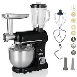 Robot multifonctions 5l 1000w noir avec hachoir et blender 1,5l en verre - robimix noir - ROBBY