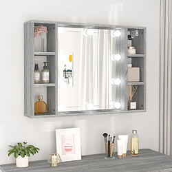 vidaXL Armoire à miroir avec LED Sonoma gris 76x15x55 cm