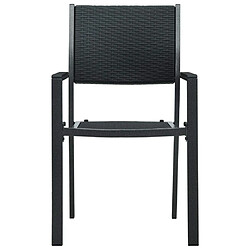 Avis Maison Chic Lot de 4 Chaises de jardin,Fauteuil d'extérieur Noir Plastique Aspect de rotin -MN39289