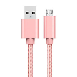 Avis Wewoo Câble or rose pour Samsung Galaxy S6 / S6 Edge / S6 + / Note 5 Edge, HTC, Sony, Longueur: 3m 3A Woven Style Métal Tête Micro USB vers USB Données / Chargeur