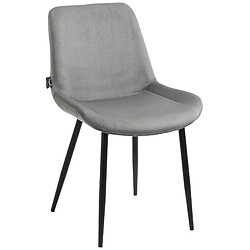 Decoshop26 Lot de 4 chaises de salle à manger design moderne et confortable en velours gris et métal noir mat 10_0001843