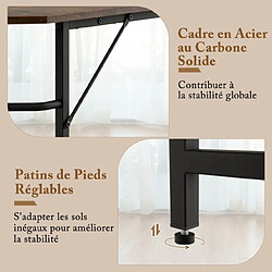 Avis Helloshop26 Bureau informatique en forme de L 138 cm bureau d'angle bureau d'étude avec structure en acier au carbone marron rustique 20_0008011