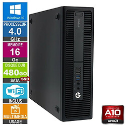 HP 705 G2 SFF A10-8750B 4GHz 16Go/480Go SSD Wifi W10 - Reconditionné