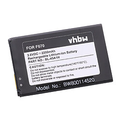 vhbw Li-Ion batterie 2200mAh (3.8V) pour téléphone portable mobil smartphone LG K10 LTE, K410, K420N, K430DSY, K430N, L62VL, M2, Q10 