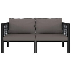 Maison Chic Canapé à 2 places,Sofa de Salon,Canapé droit avec coussins Anthracite Résine tressée -GKD150802