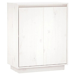 Maison Chic Buffet,Meuble de Rangement,commode pour salon,Cuisine Blanc 60x34x75 cm Bois massif de pin -MN17931