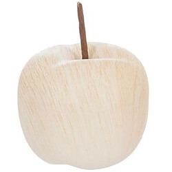 Pomme en Céramique Effet Bois 9cm Beige