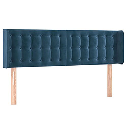 Maison Chic Tête de lit scandinave avec oreilles,meuble de chambre Bleu foncé 147x16x78/88 cm Velours -MN64515