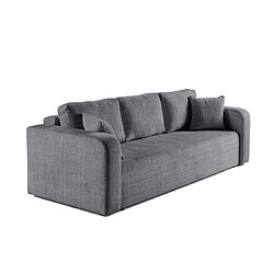 Bestmobilier Miro - canapé droit 3 places - convertible avec coffre - en velours texturé Miro - canapé droit 3 places - convertible avec coffre - en velours texturé - Gris